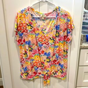 Style & Co floral cap sleeve blouse